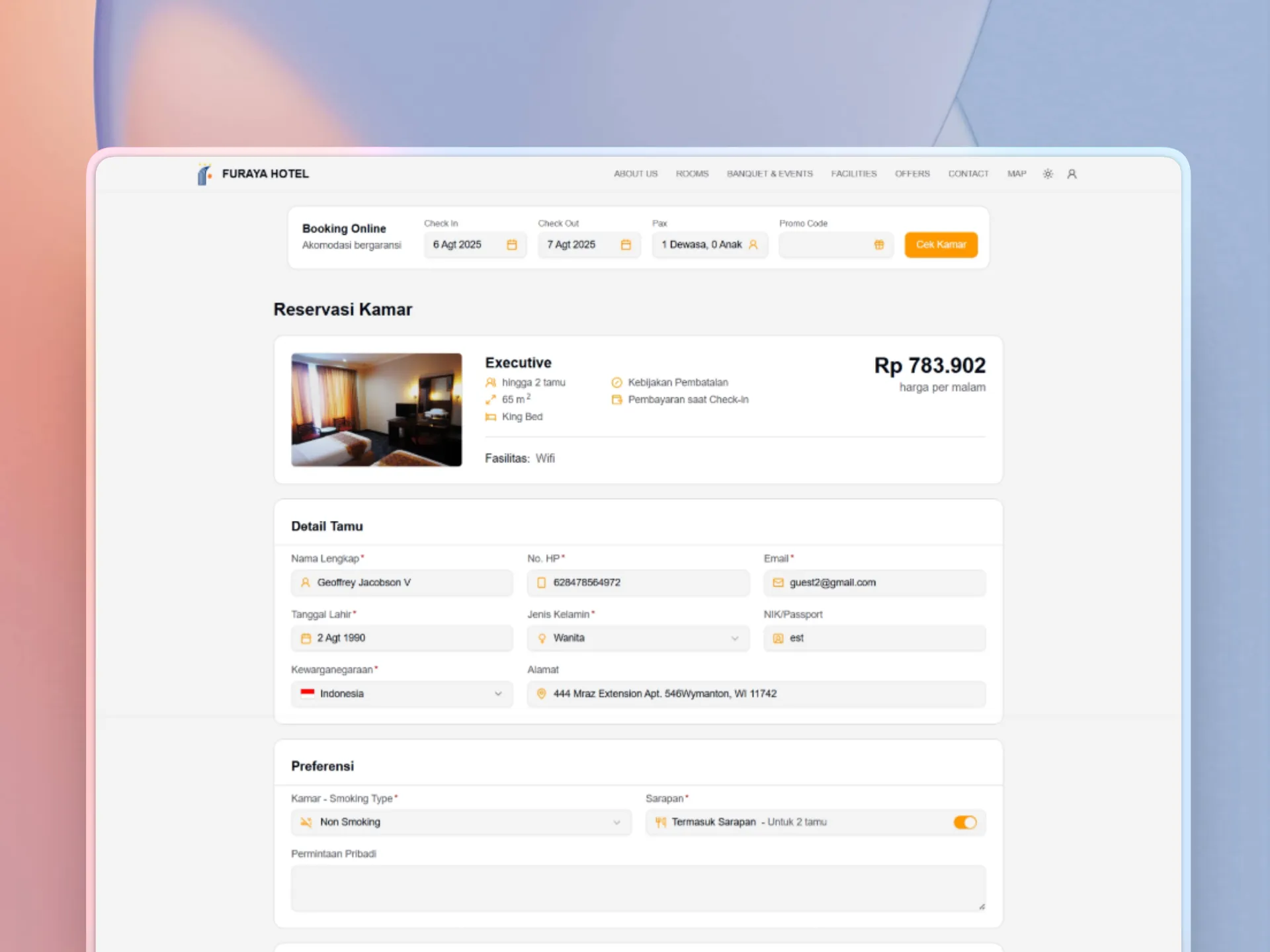 Furaya Hotel - Front Desk Module & Hotel Management System